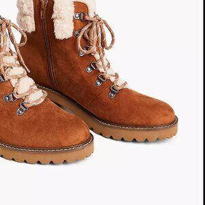 Lane Bryant Faux Fur Boot Lace Boots Size 9W (Left foot) 1 boot only!!